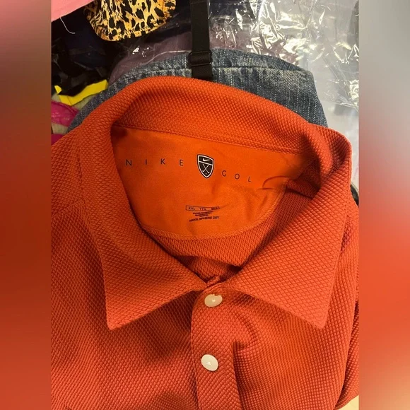 Nike Golf Men’s Fit Dry Stretch Textured Polo Shirt – Orange – Size XXL - Picture 7 of 7